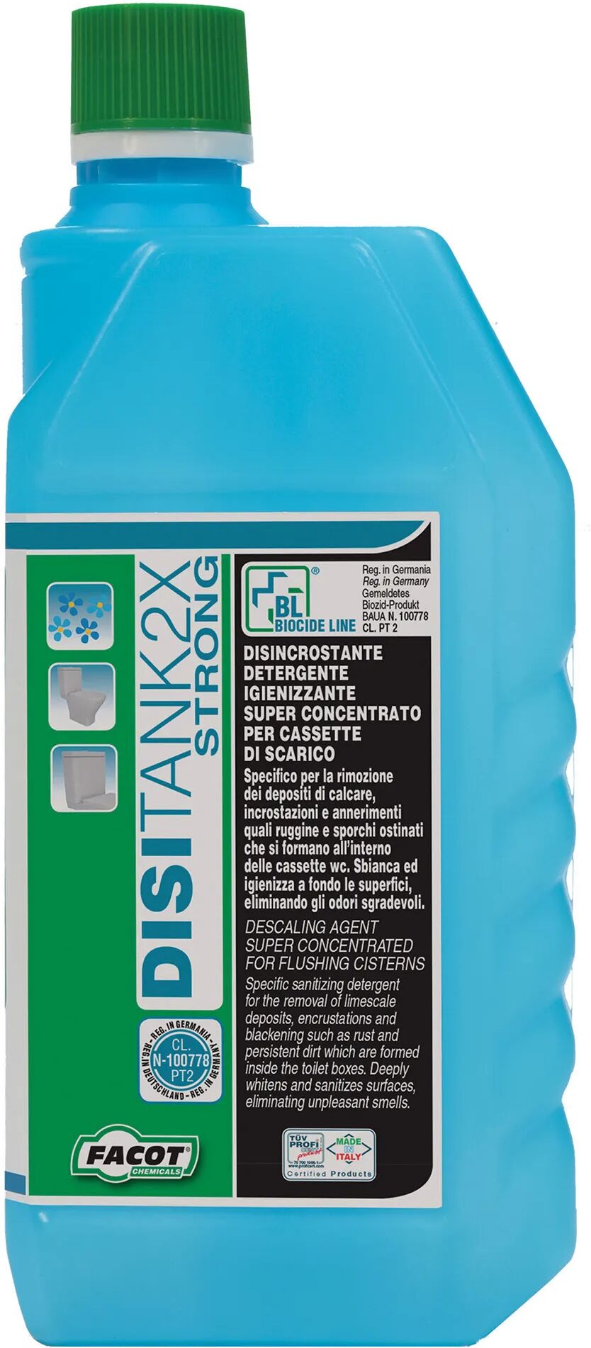 facot disincrostante cassette wc  distank 2x strong igienizzante e detergente concentrato 0,5l