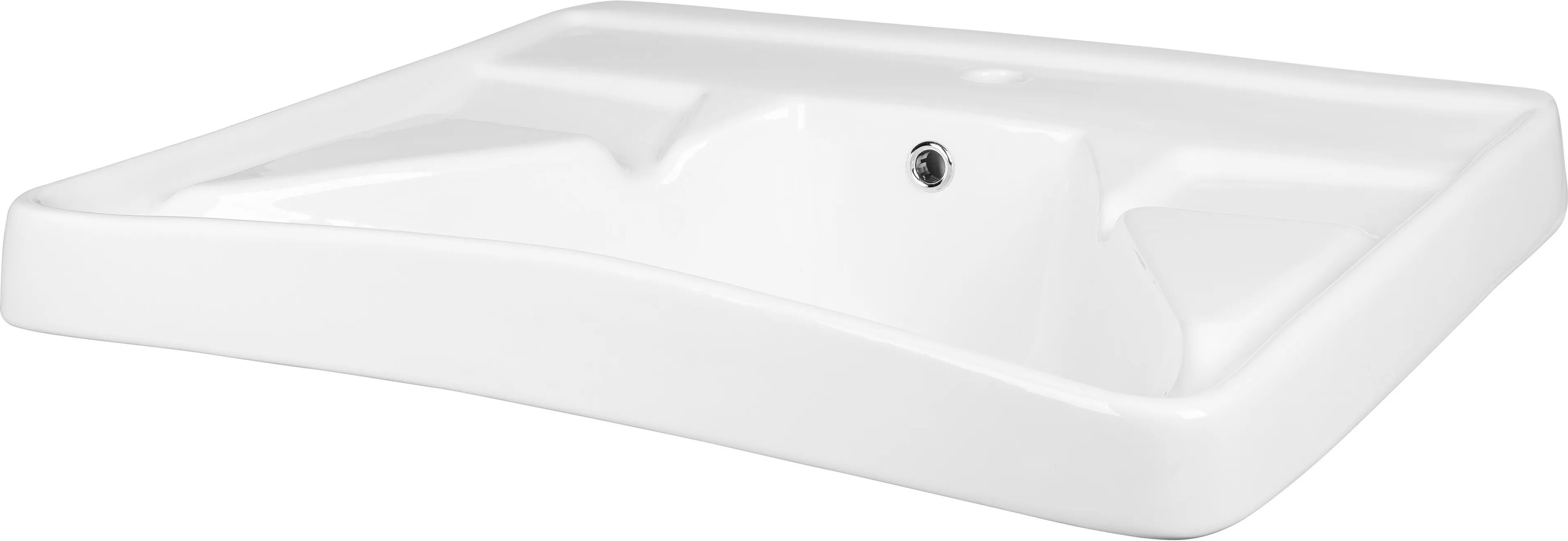 Tecnomat LAVABO PER DISABILI 65 cm CERAMICA BIANCO EUROPA CON APPOGGIA GOMITI