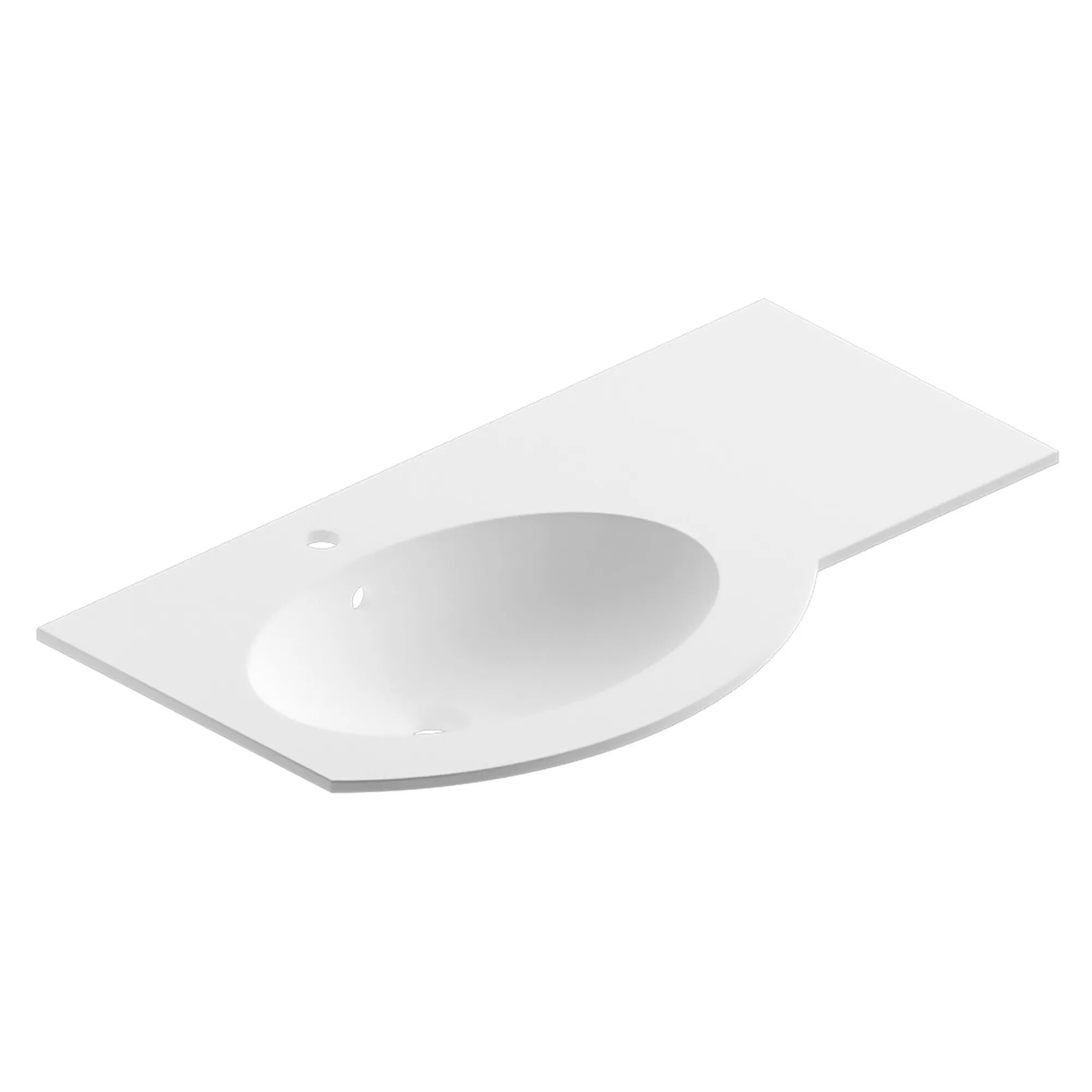 Tecnomat LAVABO DA INCASSO MODUL ROUND IN MINERAL MARMO BIANCO MATT 1 VASCA SINISTRA 90x1,2x51cm LxHxP