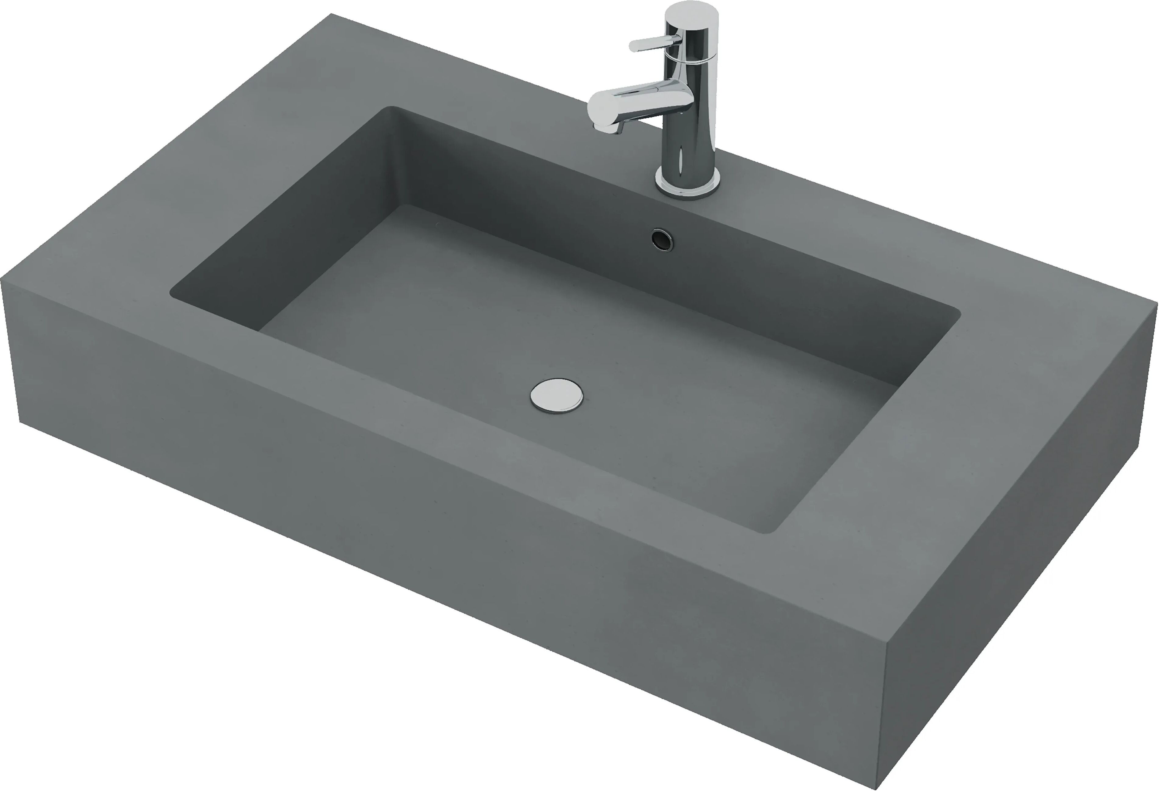 Tecnomat LAVABO MONOBLOCCO 1 VASCA 80x15x46 cm (LxHxP) IN RESINA ANTRACITE