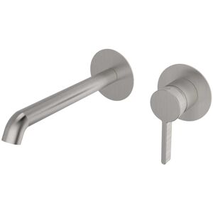 Huber MISCELATORE LAVABO A PARETE LODGE NICKEL SPAZZOLATO CARTUCCIA Ø 35 mm Huber MISCELATORE LAVABO A PARETE LODGE NICKEL SPAZZOLATO CARTUCCIA Ø 35 mm