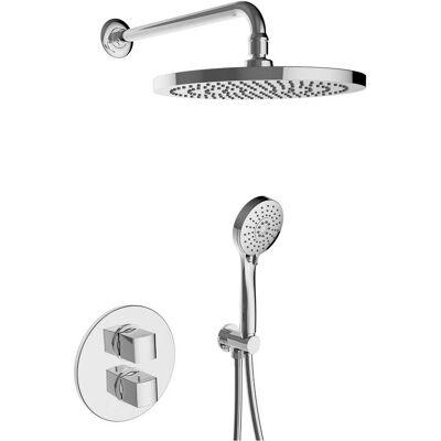 Huber KIT DOCCIA INCASSO TONDO CROMO MISC TERMOSTATICO DEVIATORE 2 VIE SOFFIONE Ø 250 mm Huber KIT DOCCIA INCASSO TONDO CROMO MISC TERMOSTATICO DEVIATORE 2 VIE SOFFIONE Ø 250 mm