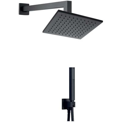 Palazzani KIT DOCCIA DOCCE SQUARE NERO BRACCIO 300 mm SOFFIONE ABS 200x200 mm E DOCCETTA 1 GET Palazzani KIT DOCCIA DOCCE SQUARE NERO BRACCIO 300 mm SOFFIONE ABS 200x200 mm E DOCCETTA 1 GET