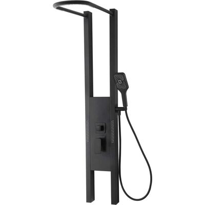 Aquapro COLONNA DOCCIA IDRO ACQUAPRO BLACKMAMBA IN ACCIAIO NERO MATT 2GETTI CON MISCELATORE E DEVIATORE Aquapro COLONNA DOCCIA IDRO ACQUAPRO BLACKMAMBA IN ACCIAIO NERO MATT 2GETTI CON MISCELATORE E DEVIATORE