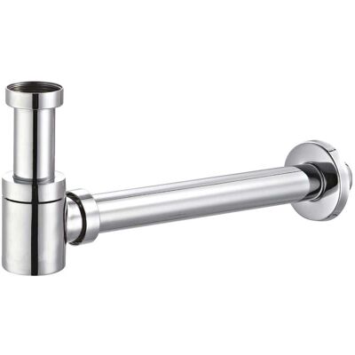 Tecom SIFONE PER LAVABO MINIMAL TONDO BASSO METALLO CROMATO ATTACCO 1'' 1/4 CANOTTO Ø 32 L 300 mm Tecom SIFONE PER LAVABO MINIMAL TONDO BASSO METALLO CROMATO ATTACCO 1'' 1/4 CANOTTO Ø 32 L 300 mm
