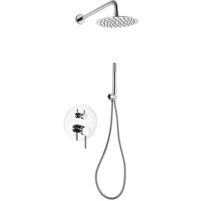 Aquapro KIT DOCCIA INCASSO ACQUAPRO TONDO CROMO MONOCOMANDO DEVIATORE 2 VIE SOFFIONE Ø 200 mm Aquapro KIT DOCCIA INCASSO ACQUAPRO TONDO CROMO MONOCOMANDO DEVIATORE 2 VIE SOFFIONE Ø 200 mm