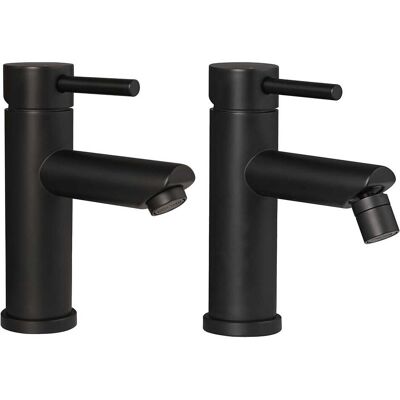 Tecom KIT MISCELATORI LAVABO E BIDET ARMONIA NERO OPACO CARTUCCIA Ø 35 mm Tecom KIT MISCELATORI LAVABO E BIDET ARMONIA NERO OPACO CARTUCCIA Ø 35 mm