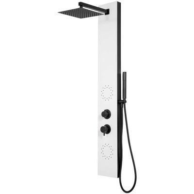 Aquapro COLONNA DOCCIA IDRO ACQUAPRO ZOGA IN ALLUMINIO BIANCO E NERO CON MISCELATORE E DEVIATORE Aquapro COLONNA DOCCIA IDRO ACQUAPRO ZOGA IN ALLUMINIO BIANCO E NERO CON MISCELATORE E DEVIATORE