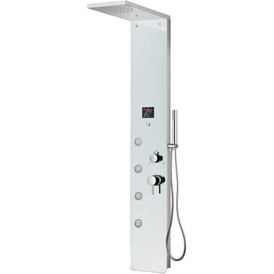 Aquapro COLONNA DOCCIA IDRO ACQUAPRO VIESTE 2.0 IN VETRO TEMPRATO BIANCO 4 GETTI CON MISCELATORE Aquapro COLONNA DOCCIA IDRO ACQUAPRO VIESTE 2.0 IN VETRO TEMPRATO BIANCO 4 GETTI CON MISCELATORE