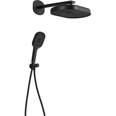 Tecom KIT DOCCIA PLAZA NERO BRACCIO 350 mm SOFFIONE ABS 360X250 mm E DOCCETTA 3 GETTI Tecom KIT DOCCIA PLAZA NERO BRACCIO 350 mm SOFFIONE ABS 360X250 mm E DOCCETTA 3 GETTI