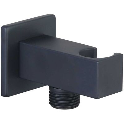 Tecnomat PRESA ACQUA TECOM QUADRA NERO OPACO IN OTTONE M1/2" CON ROSONE E SUPPORTO PER DOCCETTA Tecnomat PRESA ACQUA TECOM QUADRA NERO OPACO IN OTTONE M1/2" CON ROSONE E SUPPORTO PER DOCCETTA