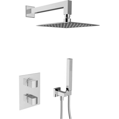 Huber KIT DOCCIA INCASSO QUADRO CROMO MISC TERMOSTATICO DEVIATORE 2 VIE SOFFIONE 200x200 mm Huber KIT DOCCIA INCASSO QUADRO CROMO MISC TERMOSTATICO DEVIATORE 2 VIE SOFFIONE 200x200 mm
