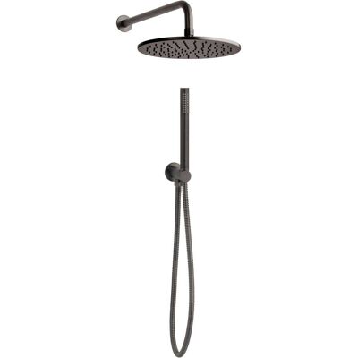 Palazzani KIT DOCCIA QUATTRO GUN METAL BRACCIO 350 mm SOFFIONE Ø 250 mm E DOCCETTA 1 GETTO Palazzani KIT DOCCIA QUATTRO GUN METAL BRACCIO 350 mm SOFFIONE Ø 250 mm E DOCCETTA 1 GETTO