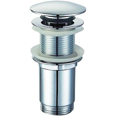 Tecom PILETTA LAVABO BIDET CLICK CLACK SENZA TROPPO PIENO 1''1/4 IN OTTONE CROMO TAPPO TONDO Tecom PILETTA LAVABO BIDET CLICK CLACK SENZA TROPPO PIENO 1''1/4 IN OTTONE CROMO TAPPO TONDO