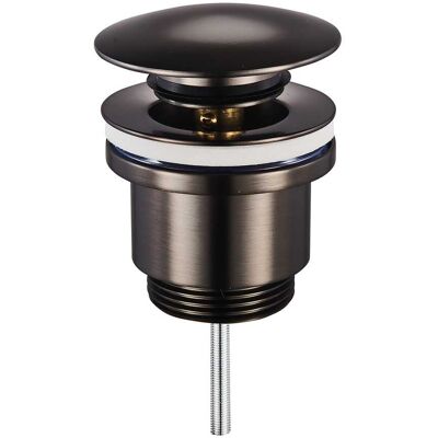 Tecom PILETTA LAVABO BIDET CLICK CLACK UNIVERSALE 1''1/4 IN OTTONE GUN METAL TAPPO TONDO Tecom PILETTA LAVABO BIDET CLICK CLACK UNIVERSALE 1''1/4 IN OTTONE GUN METAL TAPPO TONDO