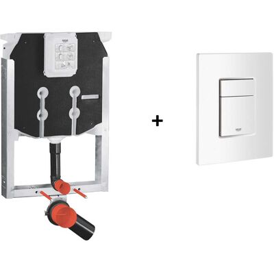 Grohe CASSETTA WC INCASSO UNISET PER WC SOSPESO 3-6 L + PLACCA WC EVEN DOPPIO TASTO BIANCA Grohe CASSETTA WC INCASSO UNISET PER WC SOSPESO 3-6 L + PLACCA WC EVEN DOPPIO TASTO BIANCA