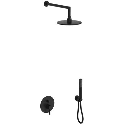 Teorema KIT DOCCIA INCASSO KEO NERO MONOCOMANDO DEVIATORE 2 VIE SOFFIONE Ø 200 mm Teorema KIT DOCCIA INCASSO KEO NERO MONOCOMANDO DEVIATORE 2 VIE SOFFIONE Ø 200 mm