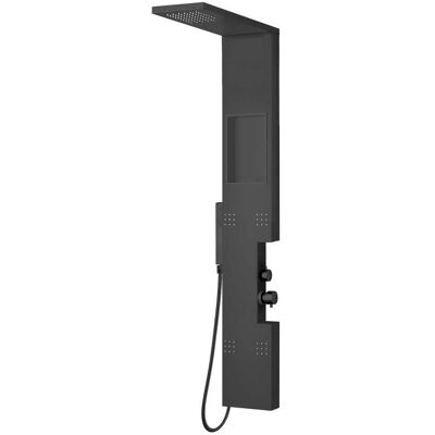 Aquapro COLONNA DOCCIA IDRO ACQUAPRO ISTRIA IN ALLUMINIO NERO 1 GETTO CON MISCELATORE E DEVIATORE Aquapro COLONNA DOCCIA IDRO ACQUAPRO ISTRIA IN ALLUMINIO NERO 1 GETTO CON MISCELATORE E DEVIATORE