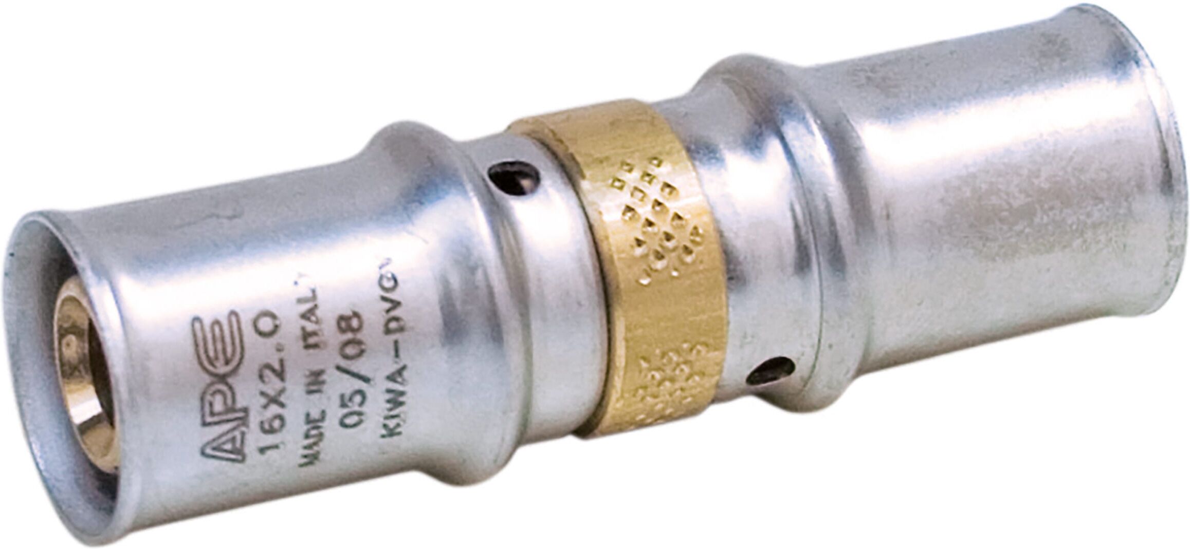 APE RACCORDERIE Manicotto Dritto Pressfit Ape Ø 16x16 Mm Profilo Pressatura Th-H Per Tubo Multistrato APE RACCORDERIE Manicotto Dritto Pressfit Ape Ø 16x16 Mm Profilo Pressatura Th-H Per Tubo Multistrato