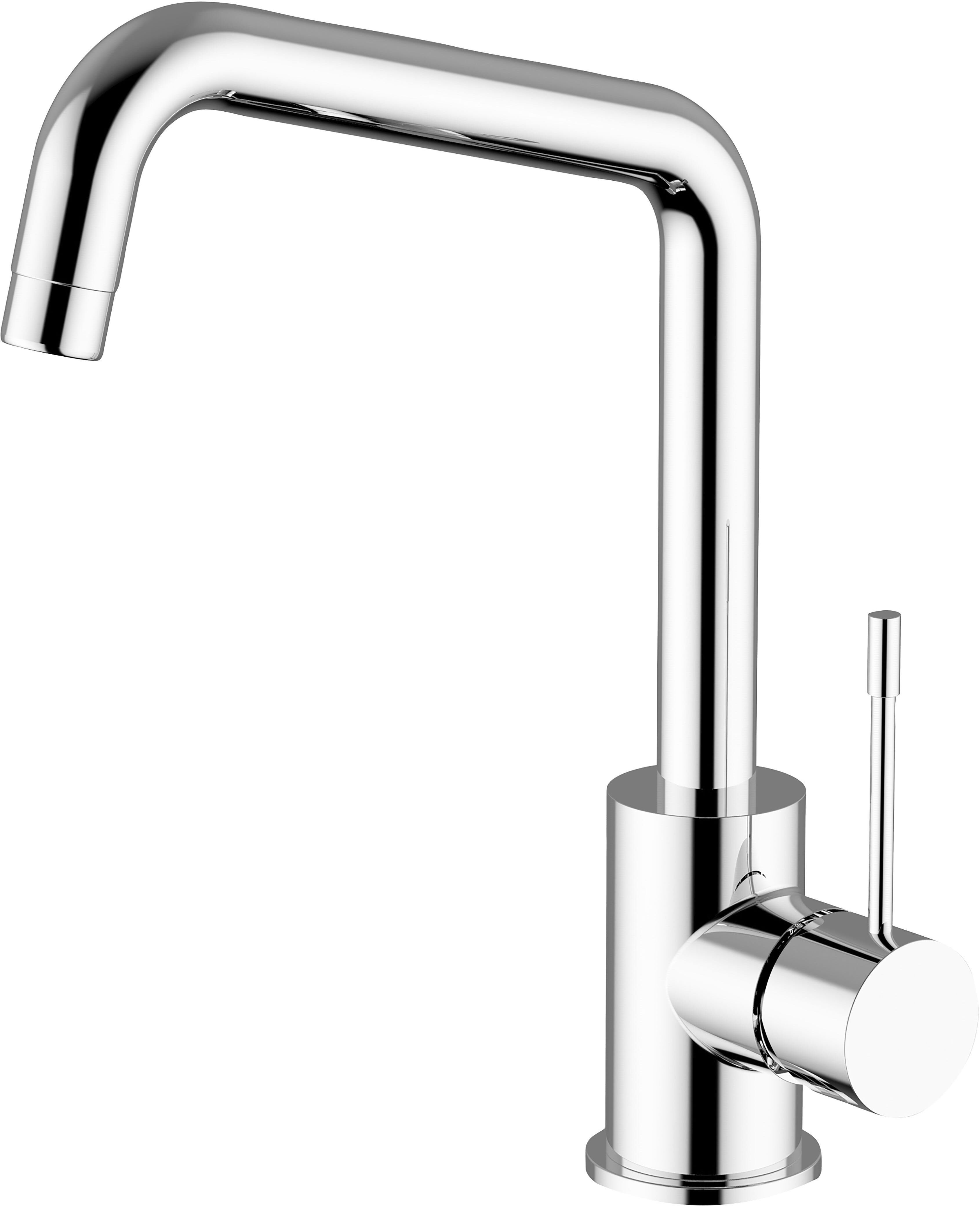 TEOREMA Miscelatore Lavello  Monaco Cromo Bocca Alta A Squadra Cartuccia Ceramica Ø 40 Mm TEOREMA Miscelatore Lavello  Monaco Cromo Bocca Alta A Squadra Cartuccia Ceramica Ø 40 Mm