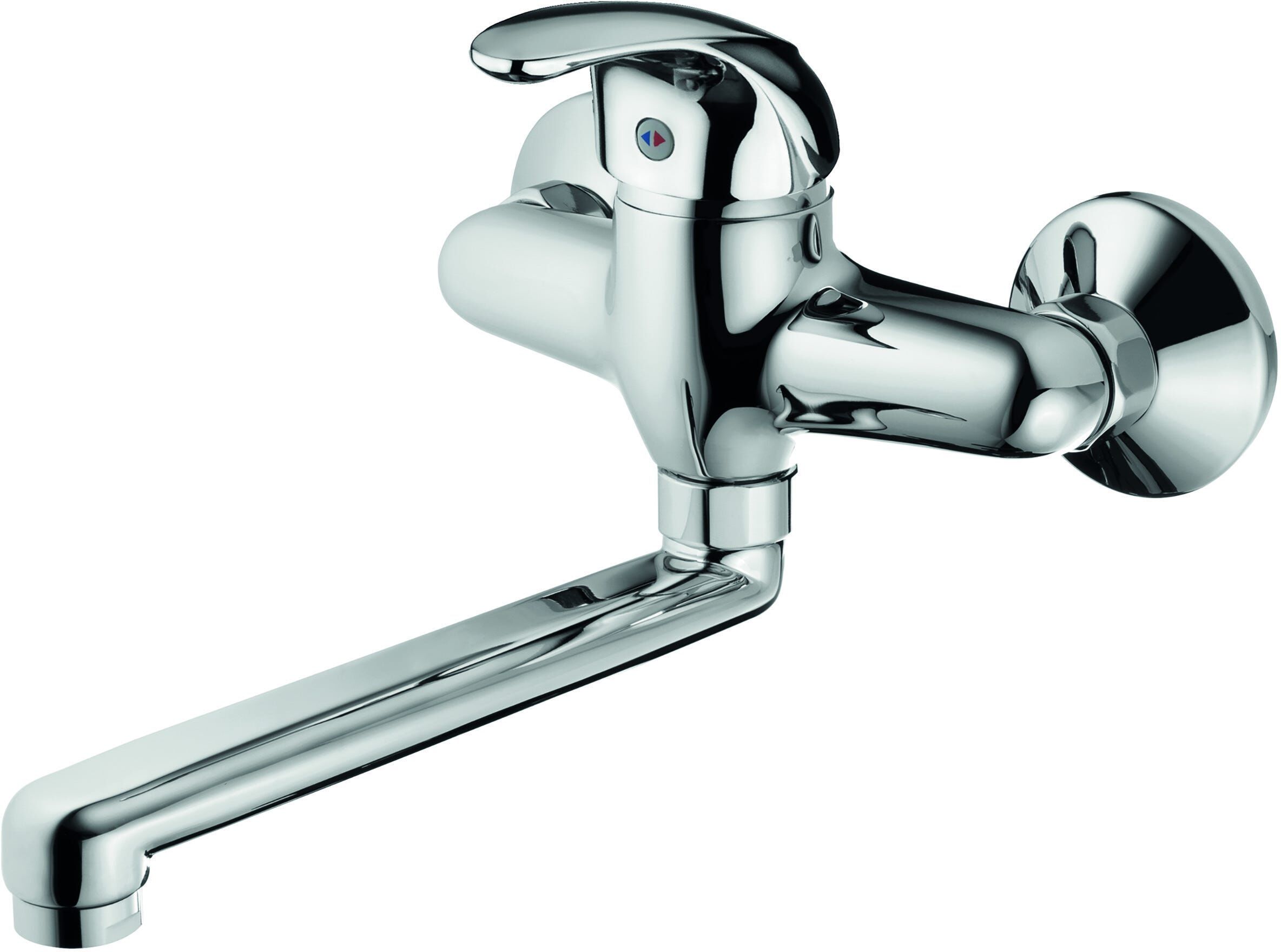 PALAZZANI Miscelatore Lavello Parete  Astra Cromo Bocca Di Erogazione 22 Cm PALAZZANI Miscelatore Lavello Parete  Astra Cromo Bocca Di Erogazione 22 Cm