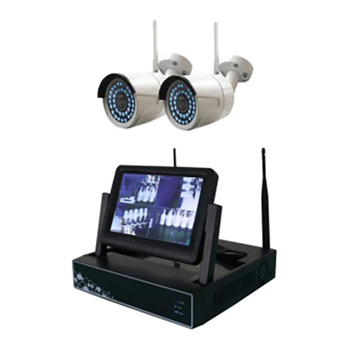 proxe kit tvcc  monitor 7'' 2 telecamere hd 500 gb senza fili con plugplay visibile da remoto