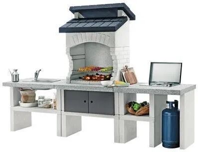 PALAZZETTI Barbecue  Bilbao 270x70x186 Cm Postazione Grill A Gas Lavello In Acciaio 1000 Kg