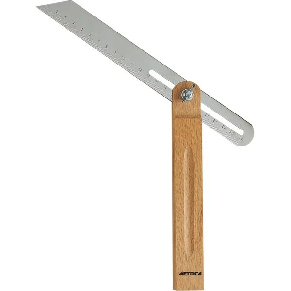 metrica falsa squadra 25 cm  regolabile manico legno