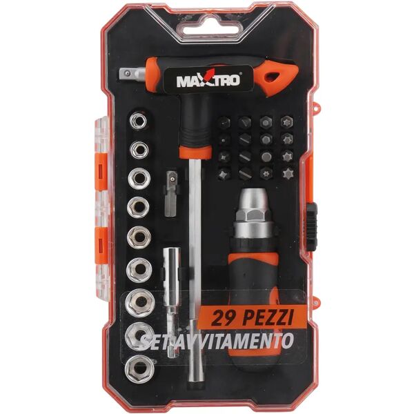 tecnomat set avvitamento maxtro 29 pezzi cacciavite a t cacciavite cricchetto inserti assortiti