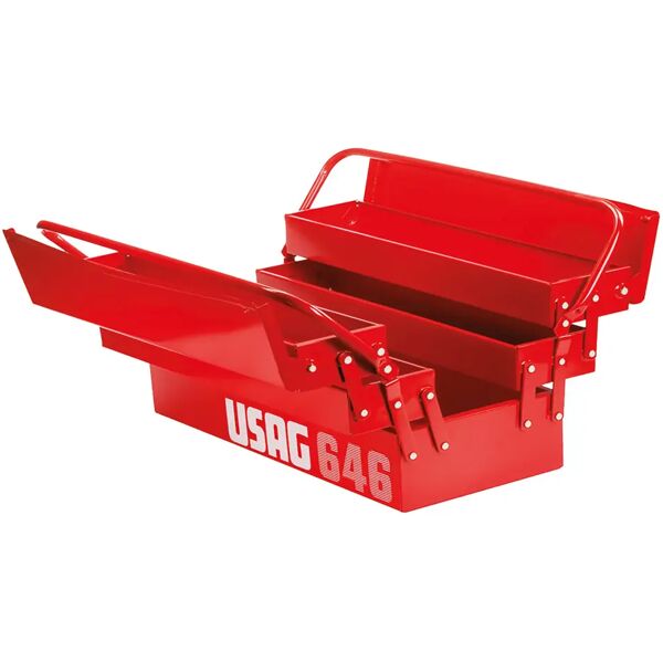 usag cassetta portautensili in metallo  52x22x23 cm (lxpxh) estensibile 5 scomparti