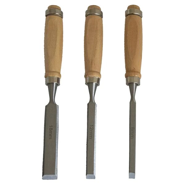 tecnomat set 3 scalpelli per legno manico in legno