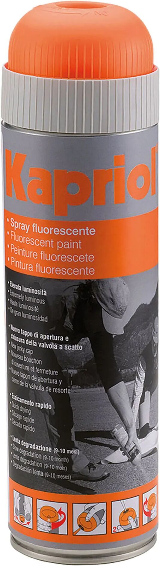 kapriol spray fluorescente 500 ml  arancione per tracciare