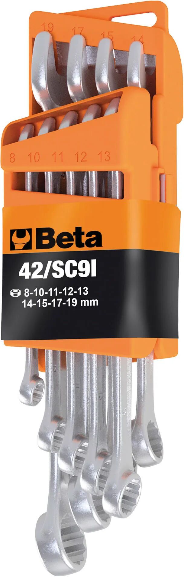 beta 9 chiavi combinate  8-10-11-12-13-  14-15-17-19mm con supporto  modello 42/sc9i