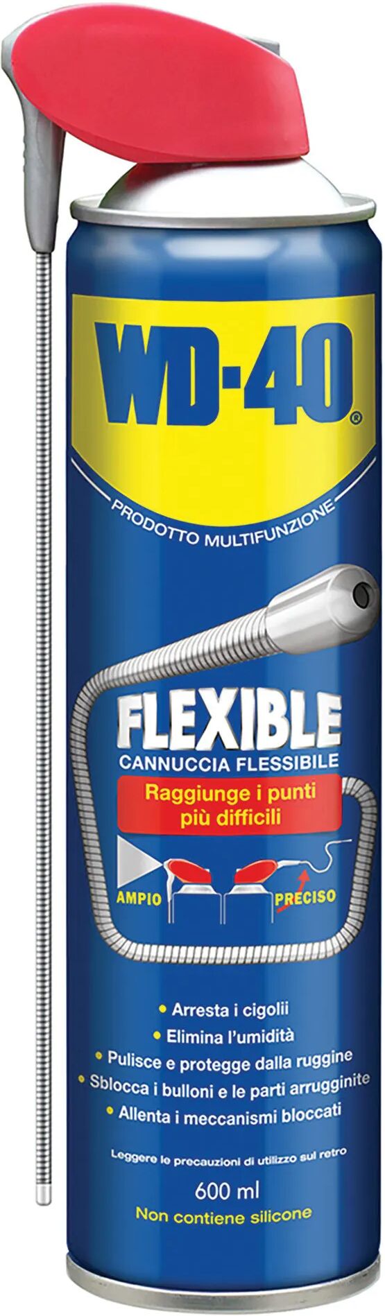 western digital sbloccante lubrificante spray 600 ml wd40 multiuso spray flexibl con cannuccia flessibile