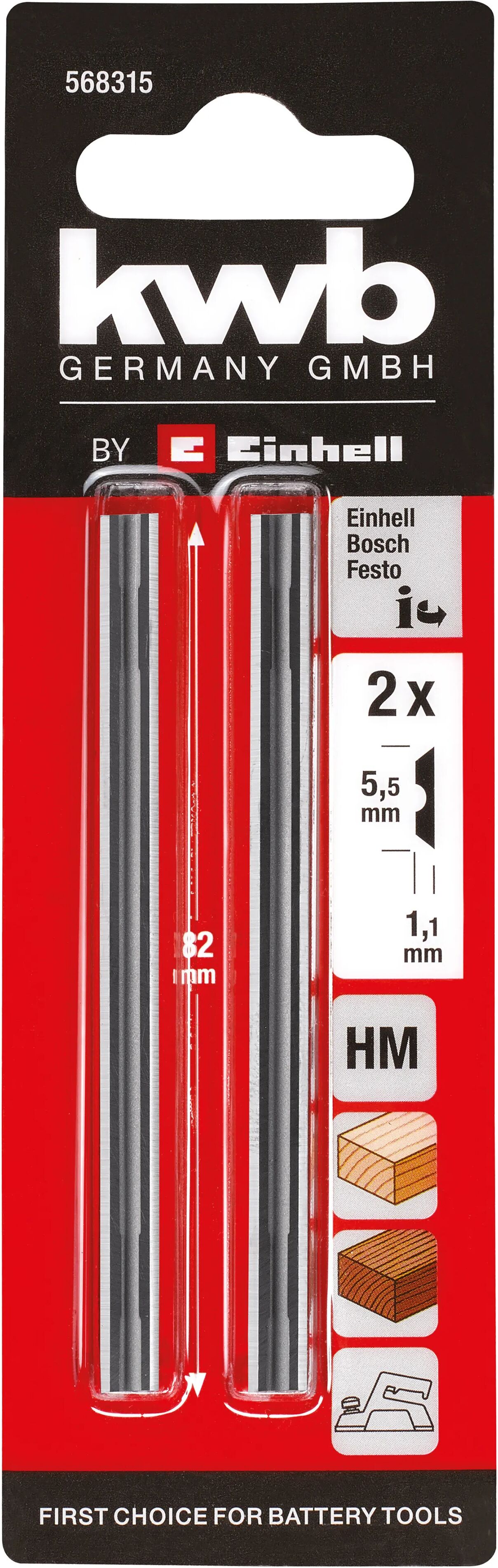 einhell_italia 2 lame 82x6x1,25 mm kwb per pialletti