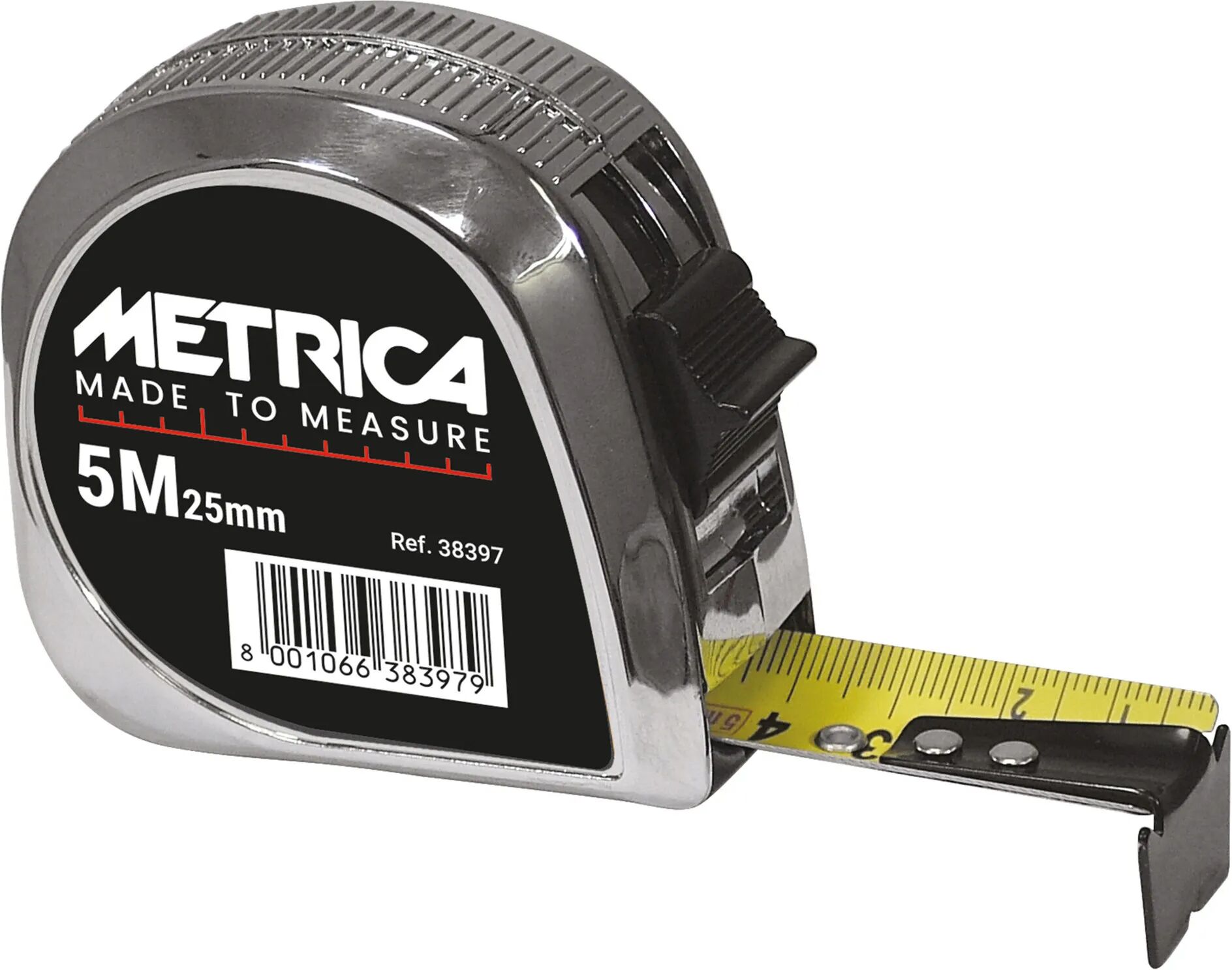 Metrica FLESSOMETRO 5 m x 25 mm  CROMATO