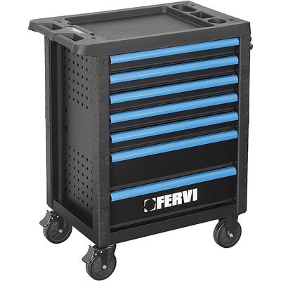 Fervi CARRELLO DA OFFICINA CON 7 CASSETTI 76x45,5x96 cm 300 UTENSILI PORTATA 200 kg Fervi CARRELLO DA OFFICINA CON 7 CASSETTI 76x45,5x96 cm 300 UTENSILI PORTATA 200 kg
