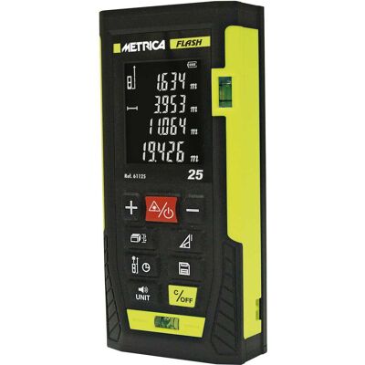 Metrica MISURATORE LASER FLASH25 FINO A 25 m Metrica MISURATORE LASER FLASH25 FINO A 25 m