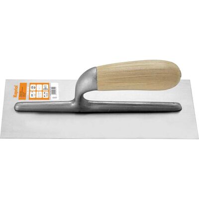 Kapriol FRATTONE 12x28 cm LISCIO SPATOLA IN ACCIAIO MANICO LEGNO ANTISCIVOLO Kapriol FRATTONE 12x28 cm LISCIO SPATOLA IN ACCIAIO MANICO LEGNO ANTISCIVOLO