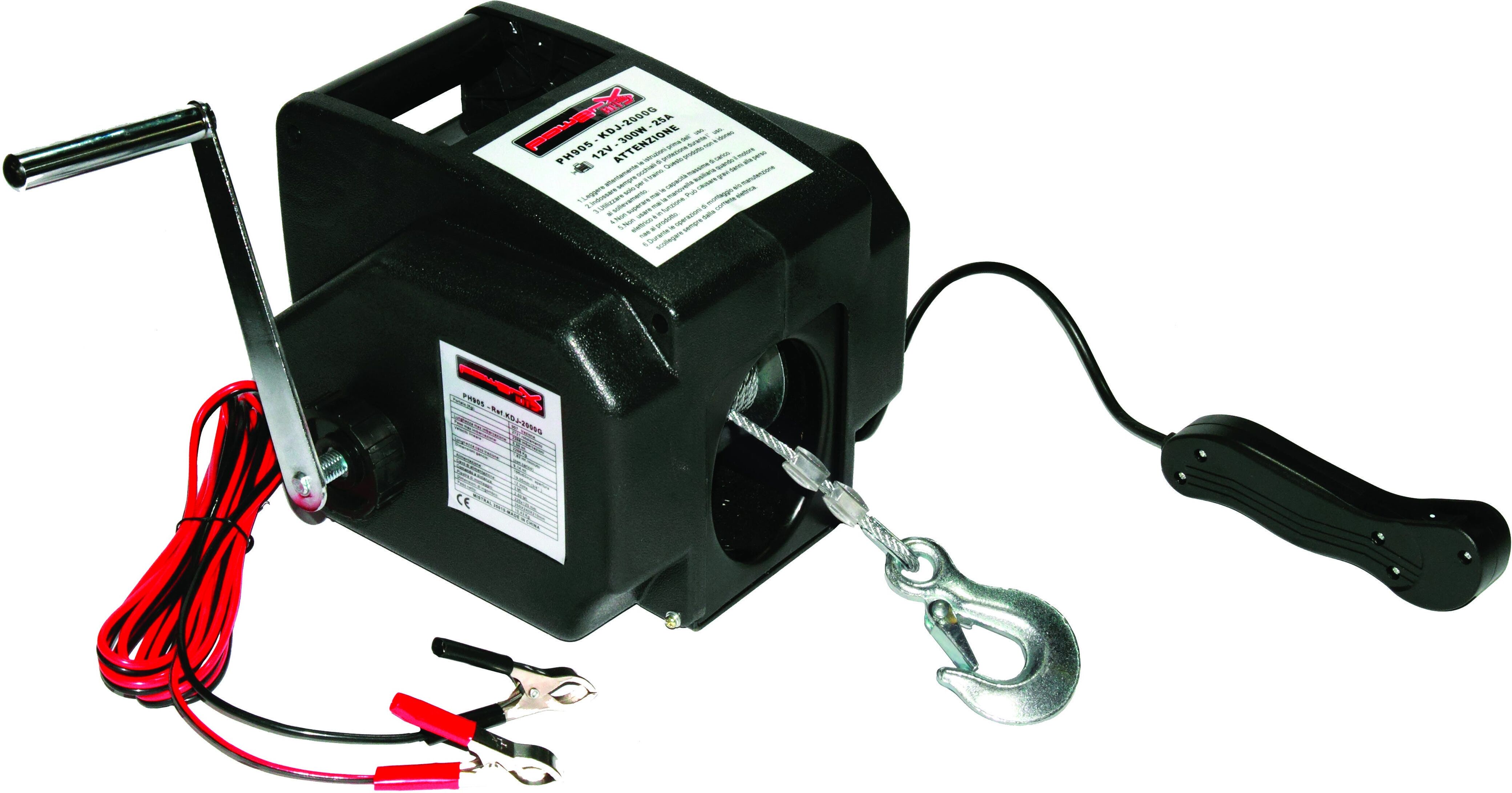 Verricello Elettrico 300 W - 12 V Lunghezza Cavo 9,14 M Ø 5mm Con Telecomando Verricello Elettrico 300 W - 12 V Lunghezza Cavo 9,14 M Ø 5mm Con Telecomando