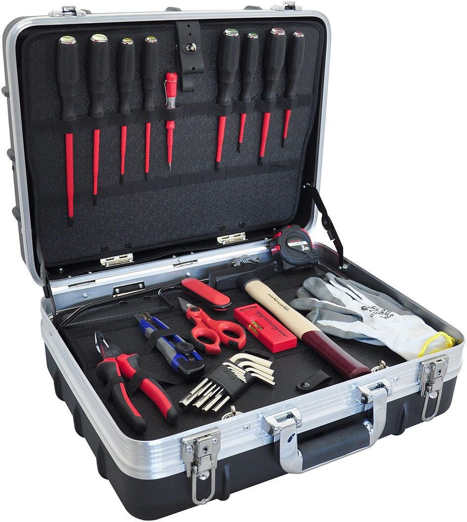 INTERCABLE Valigetta In Abs  Elettricista Con 19 Utensili 460x370x200 Mm INTERCABLE Valigetta In Abs  Elettricista Con 19 Utensili 460x370x200 Mm