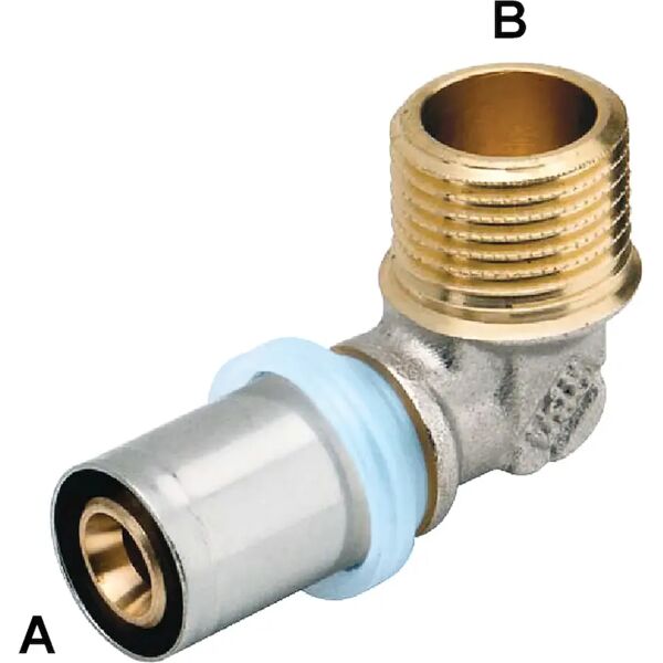 rbm raccordo press fit  per multistrato gomito m 1'' x 32 mm profilo pressatura th-h