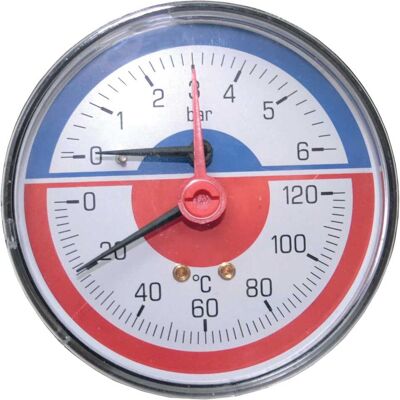 Ferrari Termometro Posteriore - Indicatore di Temperatura - 80mm - 6 Bar Ferrari Termometro Posteriore - Indicatore di Temperatura - 80mm - 6 Bar