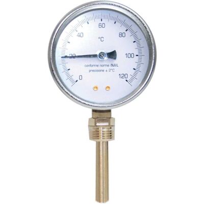 Acer TERMOMETRO FUMI Ø 80 mm ATTACCO POSTERIORE L 5 cm SCALA 0 - 120° OMOLOGATO INAIL Acer TERMOMETRO FUMI Ø 80 mm ATTACCO POSTERIORE L 5 cm SCALA 0 - 120° OMOLOGATO INAIL