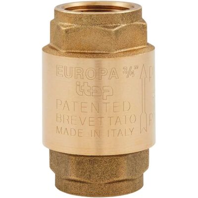 Itap VALVOLA DI RITEGNO EUROPA FF 3/4'' OTTONE TENUTA IN ACCIAIO INOX 25 BAR -20°C +100°C Itap VALVOLA DI RITEGNO EUROPA FF 3/4'' OTTONE TENUTA IN ACCIAIO INOX 25 BAR -20°C +100°C