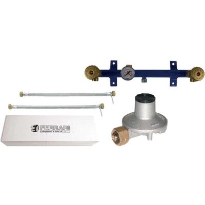 Acer CENTRALINA 2 ATTACCHI GPL CON MANOMETRO RIDUTTORE DI SECONDO STADIO DA 3 A 4 kg/h NORMA UNI7131 Acer CENTRALINA 2 ATTACCHI GPL CON MANOMETRO RIDUTTORE DI SECONDO STADIO DA 3 A 4 kg/h NORMA UNI7131