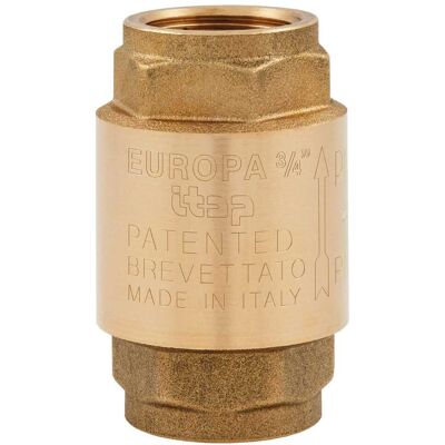 Itap VALVOLA DI RITEGNO EUROPA FF 1/2'' OTTONE TENUTA IN ACCIAIO INOX 25 BAR -20°C +100°C Itap VALVOLA DI RITEGNO EUROPA FF 1/2'' OTTONE TENUTA IN ACCIAIO INOX 25 BAR -20°C +100°C