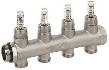 POLETTI Collettore Con Flussimetro  C36 4 Vie Attacco 3/4'' Eurokono Ingresso 1'' POLETTI Collettore Con Flussimetro  C36 4 Vie Attacco 3/4'' Eurokono Ingresso 1''