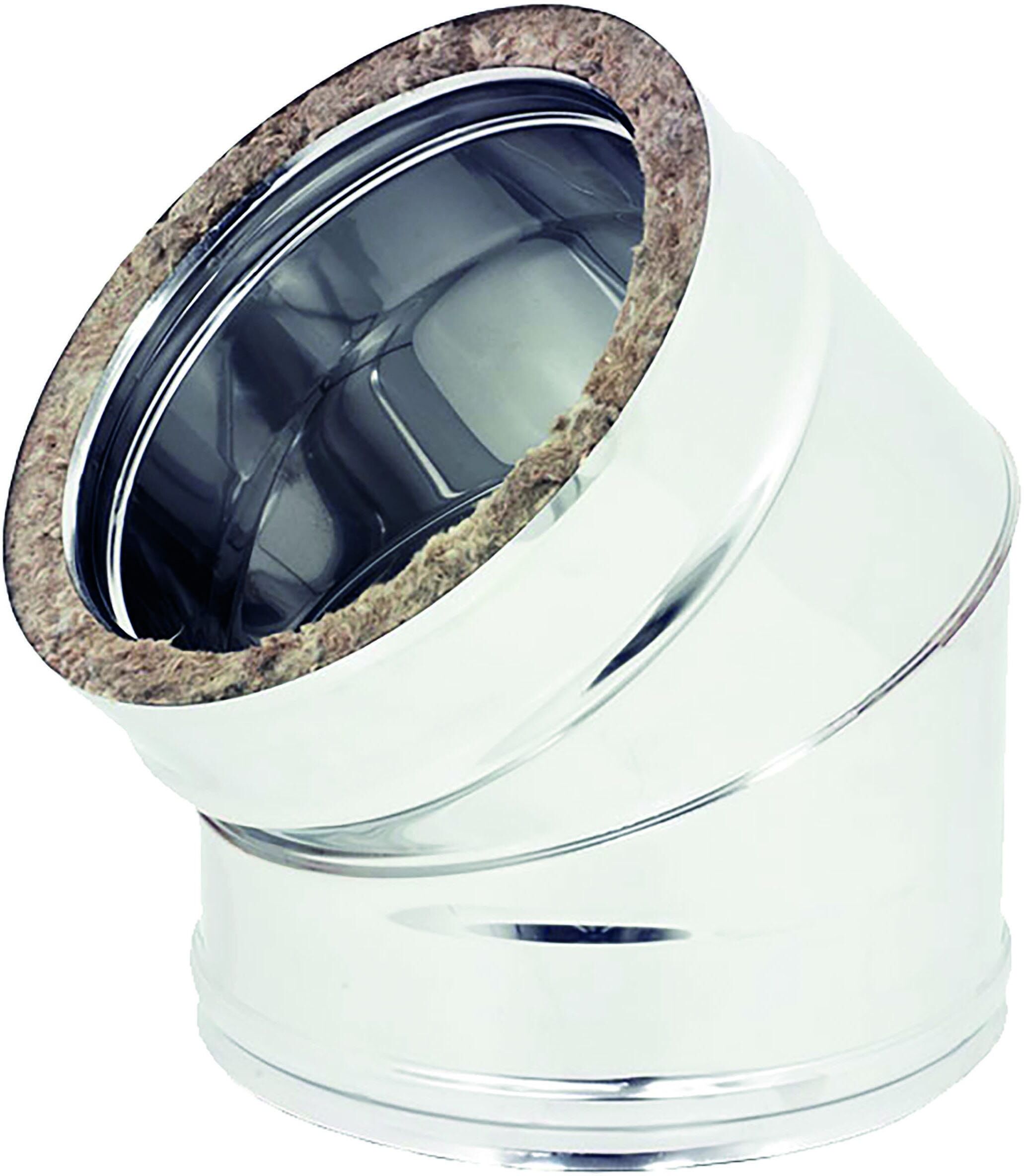 ZINCO Curva 45° Inox Doppia Parete 316-304 Ø 100 Mm Spessore 0,5 Mm ZINCO Curva 45° Inox Doppia Parete 316-304 Ø 100 Mm Spessore 0,5 Mm