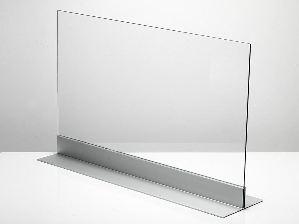 Profilo Alluminio Per Plexiglass O Vetri Per Separazioni E Divisori 300x20x7 Cm (Lxpxh) Profilo Alluminio Per Plexiglass O Vetri Per Separazioni E Divisori 300x20x7 Cm (Lxpxh)